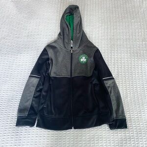 NBA Kids Gray and Black Celtics zip up Hooded sweatshirt size small 6-7